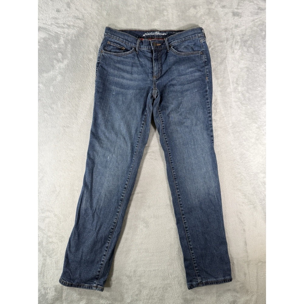 Eddie Bauer Flannel Lined Jeans Womens 6x29 Blue Denim Boyfriend Relaxed Fit